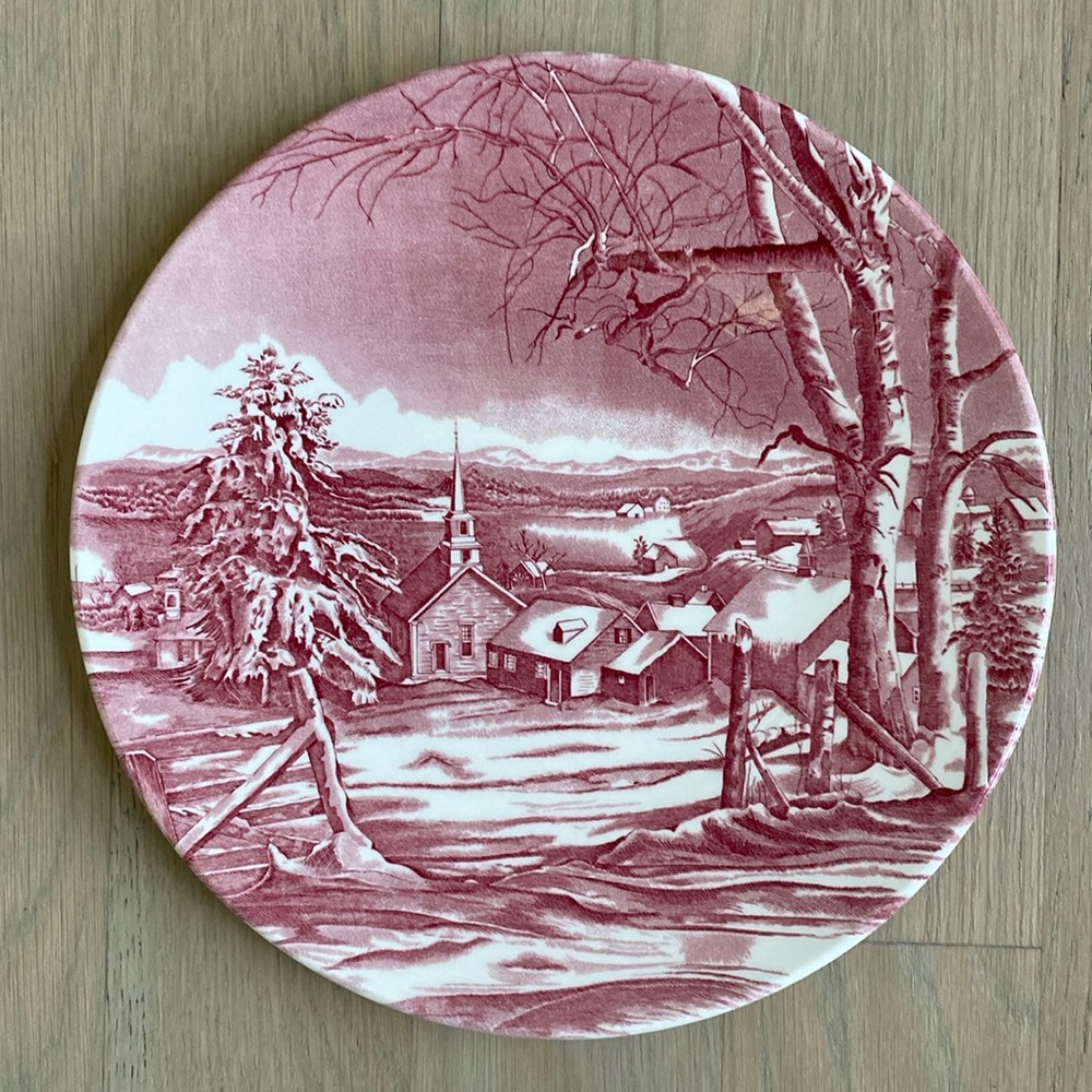 Snowy Village Cake Plate / Platter - Williams Sonoma